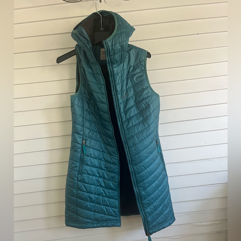 Skhoop long insulated vest, hooded, L